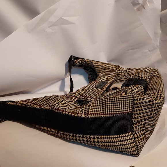 Ralph Lauren Purse Light weight Vegan Houndstooth satchel bag strap buckle - Picture 10 of 12